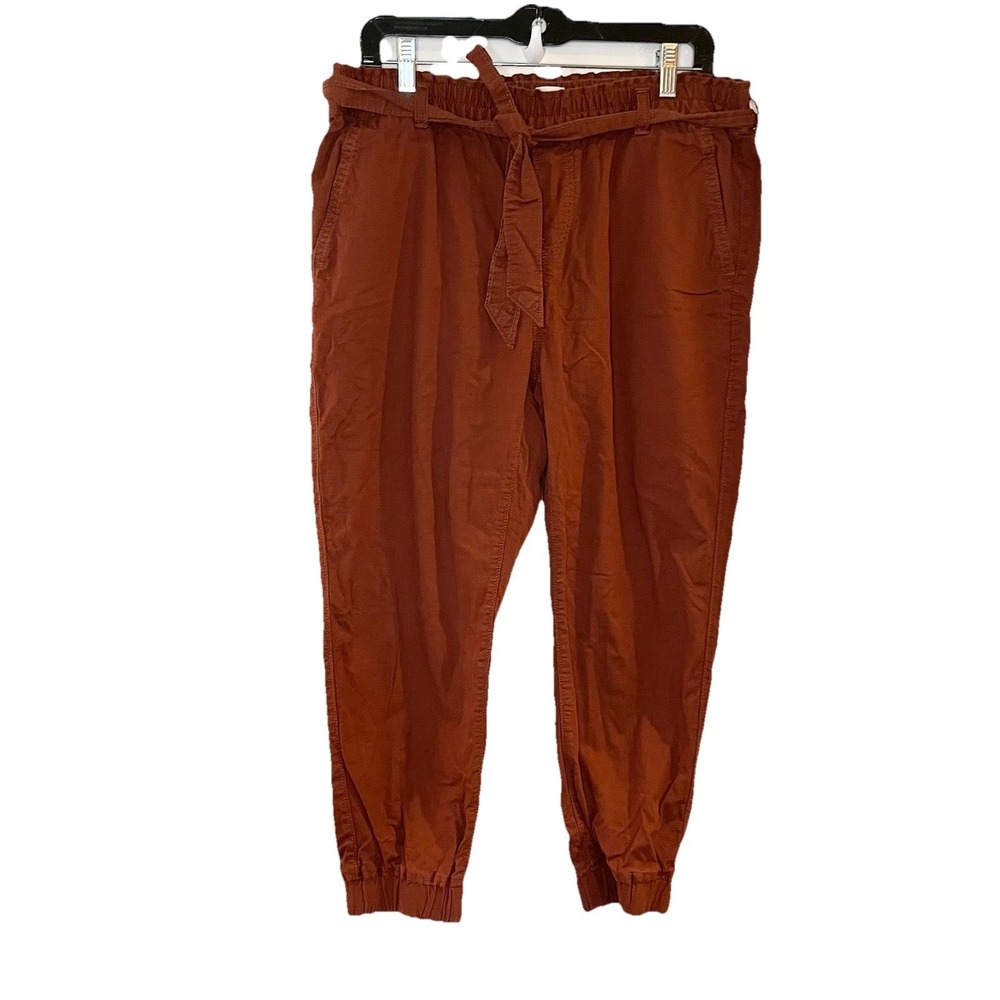 Levis Belted Joggers Jet Set Relaxed Stretch Comfy Twill Pants Rust Brown Size L